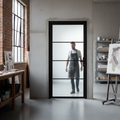 Premium Fully Finished Made-to-Measure Internal Studio Door with 3 Obscure Glass Panes for Modern Interiors