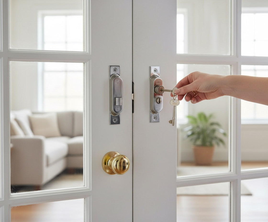 Premium 2 Lever Interior Rebate Sash Lock for 35mm to 40mm Thick French Doors with Easi-T Reverse Function