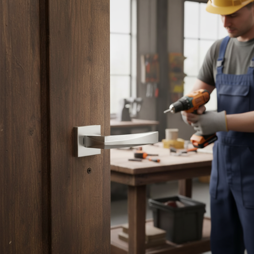 Premium Crystal Lever on Square Rose - Ideal for Residential and Commercial Spaces with Unique Design and Practicality