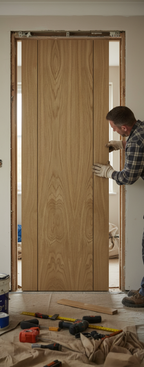 Premium Oak Internal Fully Finished Door with Walnut Inlay and Engineered Construction for Strength and Stability