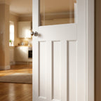 Internal White Primed 1930's Door with 1 Light Clear Glass - detail view