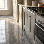 8mm High Gloss Laminate Flooring in Grey with 4V Bevel Edge, Water-Resistant - detail view