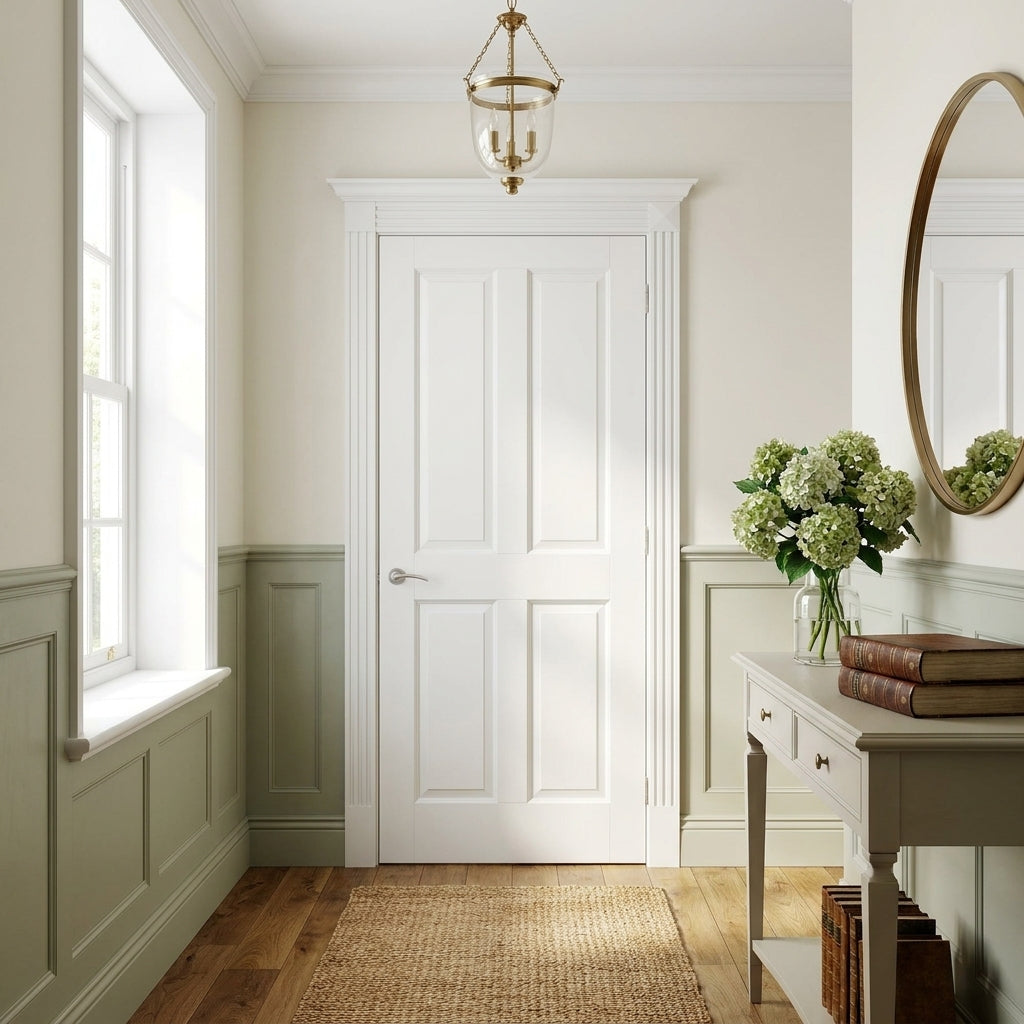 White Internal Made-to-Measure Primed 4 Panel Solid Engineered Door