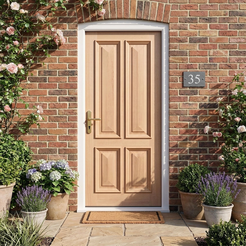 Unfinished External Hardwood Door with Hampstead Raised Mouldings