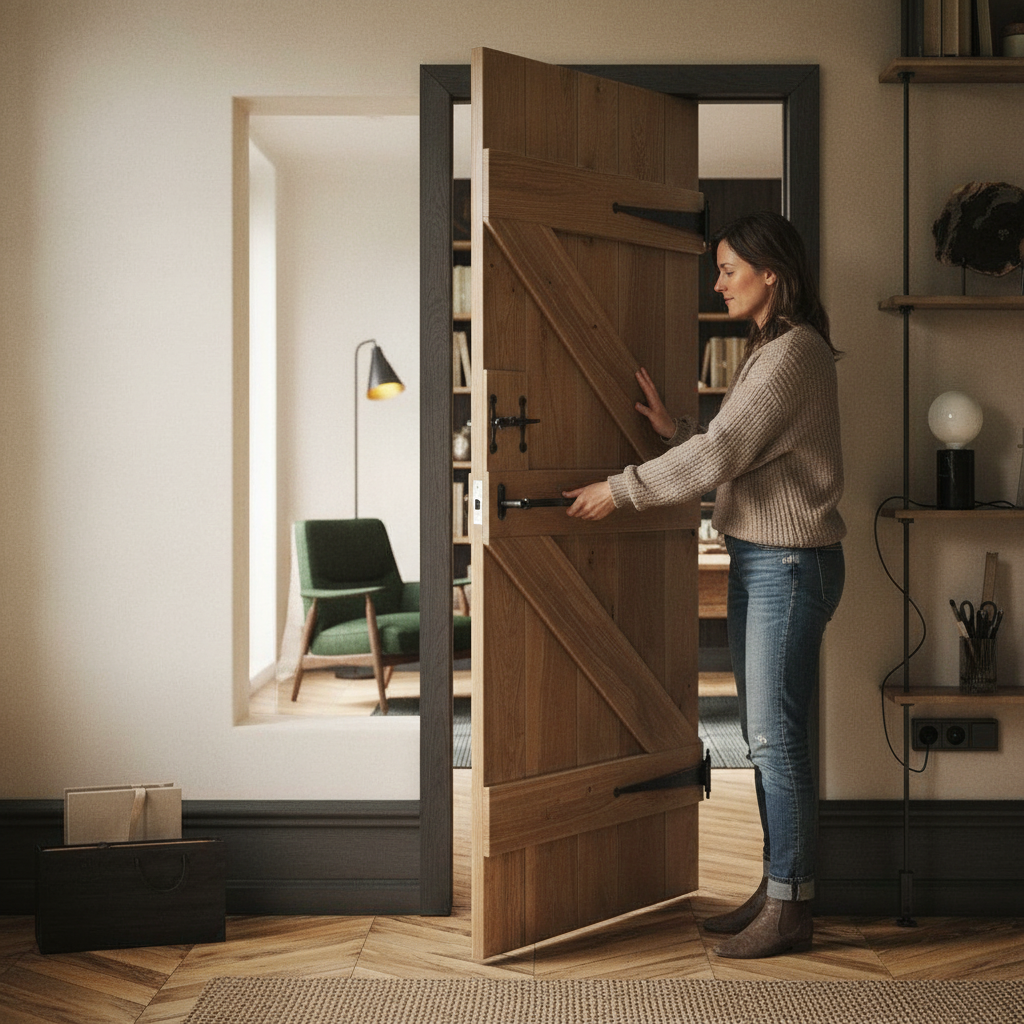 Premium Solid Oak Internal Unfinished Rustic Made-to-Measure Ledged Door for Customizable Home Solutions - Image 2