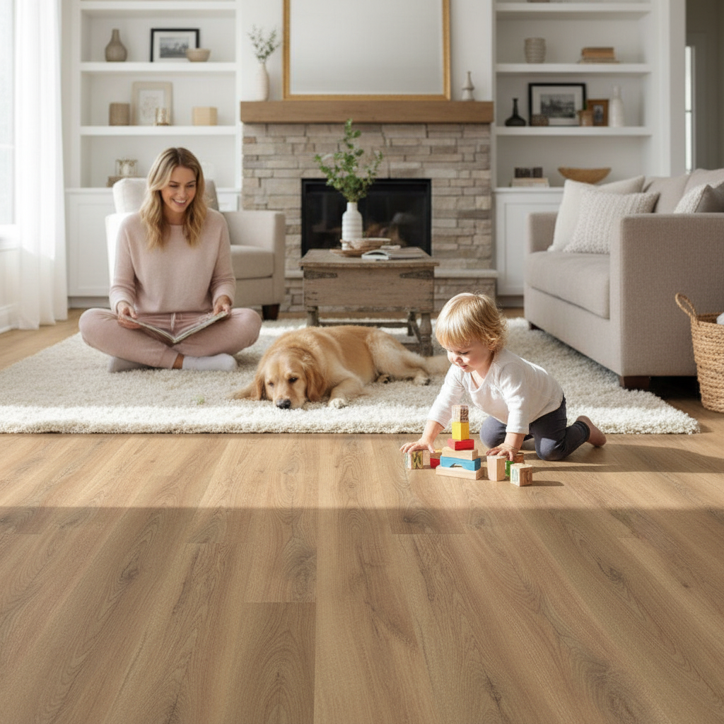 Premium 10mm Handscraped Moisture Resistant Laminate Flooring - Authentic Style for Bathrooms and Kitchens