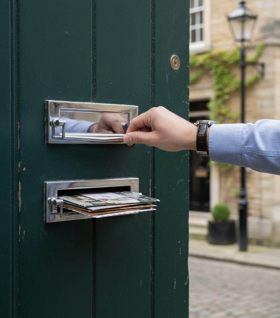 Premium Victorian Postal Door Knocker with Durable Outer Frame - 256mm x 79mm Dimensions and Two Finishes Available
