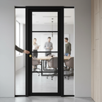Premium Heavy Duty Pocket Door System with Clear Glazed Door and Galvanised Steel Frame for Seamless Installation
