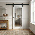 Internal Sliding Door, White Primed, 3 Light Clear Glass, Solid Core