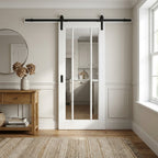Internal Sliding Door, White Primed, 3 Light Clear Glass, Solid Core
