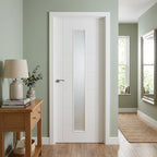 Internal White Primed Pedrena 7 Panel Door with 1 Light Clear Glass, Made-to-Measure