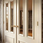 Internal White Door Fully Finished with Clear Glass 3 Panel Belgravia - detail view