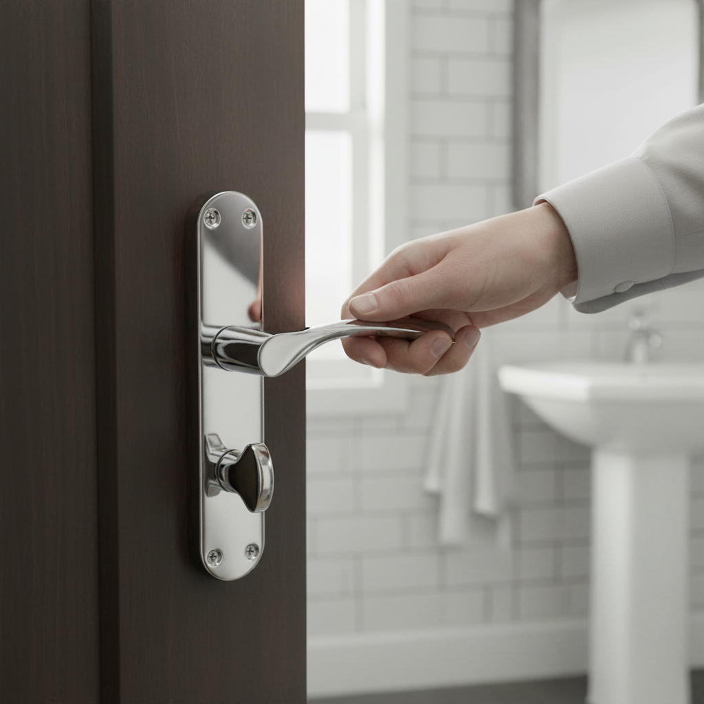 Premium Polished Chrome Lever on Backplate Bathroom Handle Set - Elegant Design for Modern Interiors - Image 2