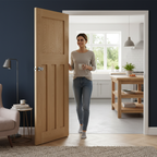 Premium Flat Panel Internal Door with A-Grade Oak Veneer and Engineered Construction for Strength and Durability