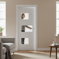 Premium Internal White Fully Finished Glazed Door with Clear Safety Glass and Engineered Construction for Modern Interiors