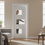 Premium Internal White Fully Finished Glazed Door with Clear Safety Glass and Engineered Construction for Modern Interiors