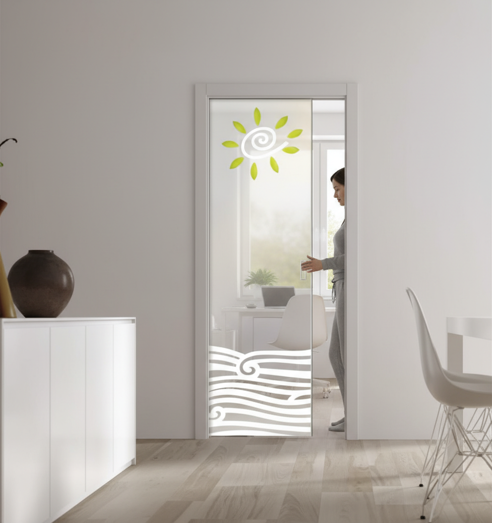 Premium Satin Glass Sliding Door System with Frame & Jambs - 10mm Thick Easy-Clean Design Up to 1026mm x 2040mm