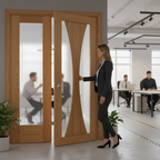 Verona Oak Single Door Room Divider with Side Panel