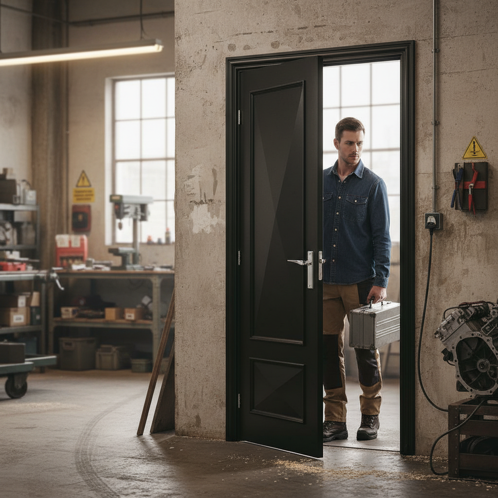 Premium Traditionally Styled 2P Fire Door with Engineered Construction and Half Hour Fire Rating