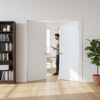Premium Internal White Moulded Lifestyle Ladder Pair Door Set - Modern Design with 35mm Thickness for Contemporary Elegance - Image 2