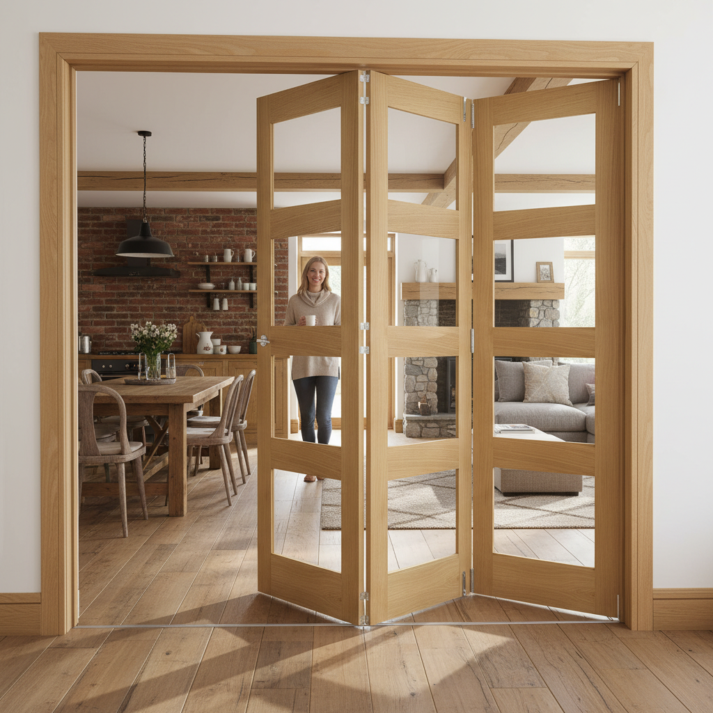 Premium Clear Glazed Room Divider with Top Hung System and Custom Configurations for Home Spaces