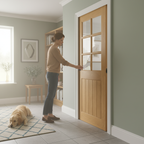 Premium 6 Light Pocket Door Set with Bevelled Glass Panels and Galvanised Steel Frame for Easy Installation