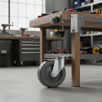 Gray Pressed Steel Castor with Grey Non-Marking Rubber Wheel - Heavy Duty Top Plate | Floor Safe