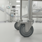 Gray Pressed Steel Castor with Grey Non-Marking Rubber Wheel - Heavy Duty Top Plate | Floor Safe