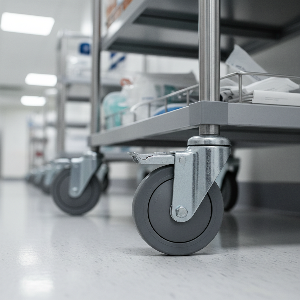 Gray Pressed Steel Castor with Grey Non-Marking Rubber Wheel - Heavy Duty Top Plate | Floor Safe