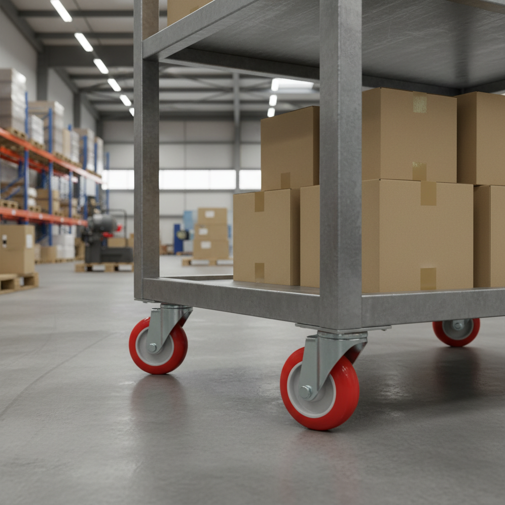 Dim Gray Red Thermoplastic Wheel Castors - Industrial Top Plate 80mm to 150mm