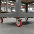 Dim Gray Red Thermoplastic Wheel Castors - Industrial Top Plate 80mm to 150mm