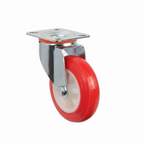 White Smoke Red Thermoplastic Wheel Castors - Industrial Top Plate 80mm to 150mm