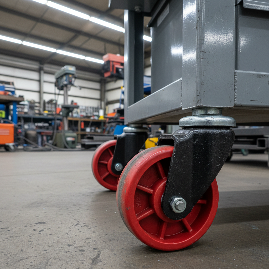 Black Red Thermoplastic Wheel Castors - Industrial Top Plate 80mm to 150mm