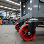 Black Red Thermoplastic Wheel Castors - Industrial Top Plate 80mm to 150mm