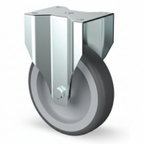 White Smoke Retail Shopping Trolley Castors - Grey Thermoplastic Rubber 60mm to 125mm