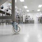 Gray White Nylon Wheel Castors - Hygienic Industrial Top Plate 80mm to 200mm
